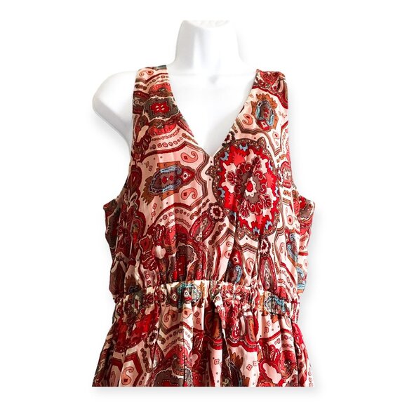 Ramy Brook Savanna High-Low Maxi Dress Red Print Silk Blend M NWT - Picture 6 of 14